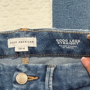 Good American Always Fits Good Jean  Blue Straight Leg Jeans 00-4